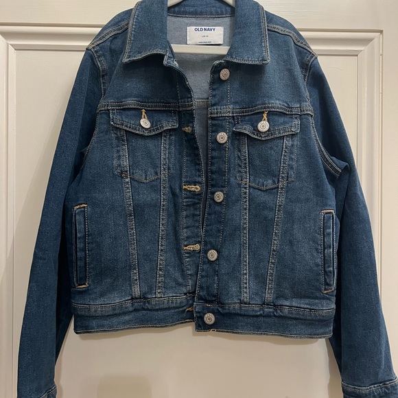 Old Navy Classic Denim Jean Jacket Girls Size 10-12 - Picture 1 of 10
